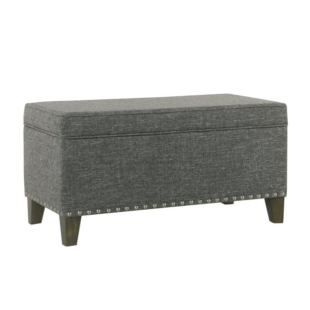 HomePop Blake Large Storage Bench with Nailhead Trim - Walmart.com