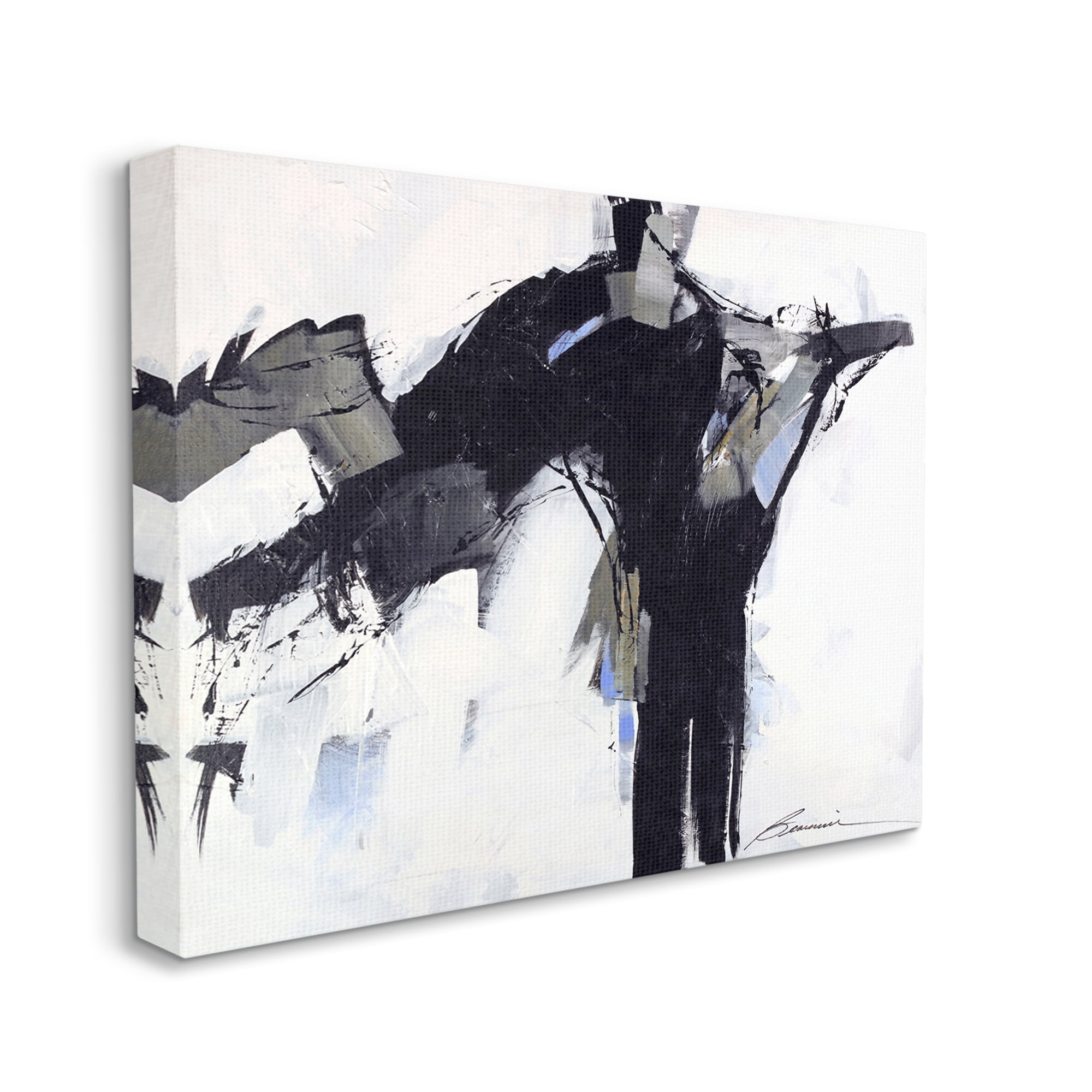 Stupell Industries Ink Drip Flat Brush Strokes Modern Industrial Design Painting Gallery Wrapped Canvas Print Wall Art, Design by Beau Wild
