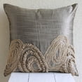 thumbnail image 3 of The HomeCentric Pillow Cover, Silver Pillow case, Jute Swirls Pillow Cover, Pack of 2, 20x20 inch (50x50 cm) Pillow Cover Decorative, Geometric Throw Pillow Cover, Square Silk Throw - Silver Jute, 3 of 8