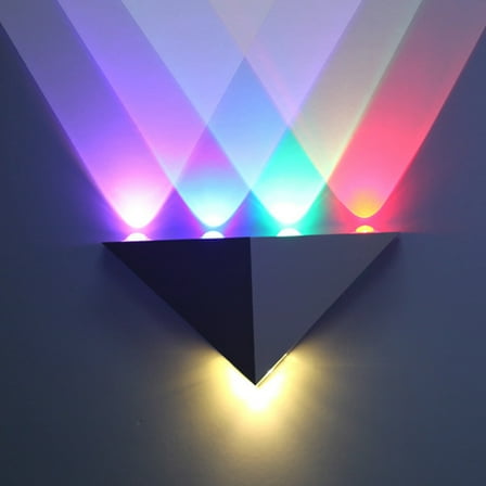 HEMOTON 5W Stainless Steel Triangle LED Wall Lamp with Colorful Lighting Effect