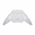 thumbnail image 4 of Forever 21 Cropped Lace-Lined Hood & Embroidered-Bow Hoodie, Color- Heather Grey/Multi, Size- S, 4 of 7