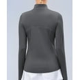 thumbnail image 7 of Fanxing Womens Long Sleeve Workout Tops Quick Dry Quarter Zip Pullover Crop Yoga Athletic Slim Fit Shirts Gray S, 7 of 7