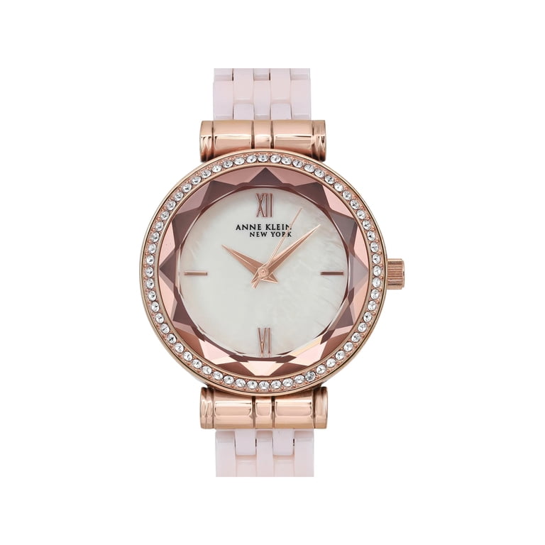 Pre-Owned Anne Klein Rose Gold-Tone Ceramic Watch & Bangle  display picture 1