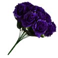 thumbnail image 4 of Ramo de flores de rosas artificiales de 12 cabezas, decoración floral de simulación, ramo de flores falsas nupciales de boda, púrpura Sweethay HA7624-07B, 4 of 6