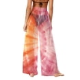 thumbnail image 3 of Levmjia Women's Bohemian Beach Pants Sheer Print Lightweight Sunscreen Cover-Up Palazzo Pants, 100% Polyester Pearl Chiffon Loose Wide Leg Pants for Summer Vacation (S-2XL), 3 of 7