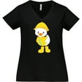 thumbnail image 3 of Inktastic Cute Duck, Baby Duck, Duck in Raincoat, Rain Women's Plus Size V-Neck T-Shirt, 3 of 5