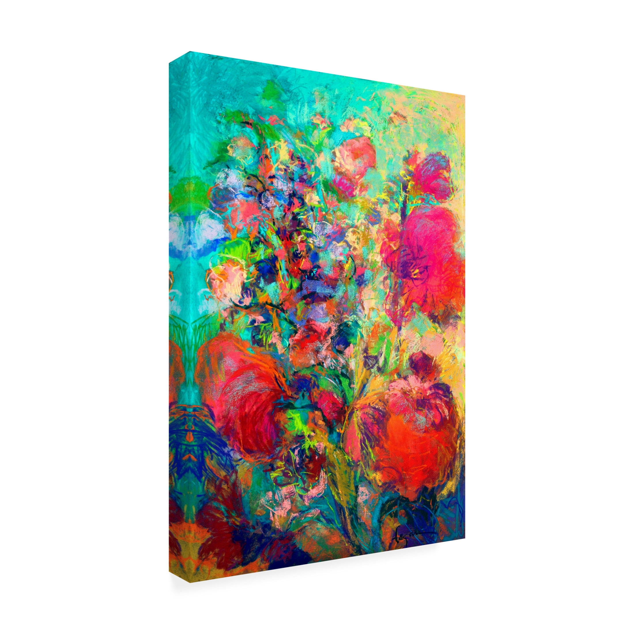 Canvas Wall Art - Dorothy Fagan 'Hollyhockdreams' Wall Art for Living Room, Bedroom, or Office D?cor by Trademark Fine Art - 22 x 32 Inches