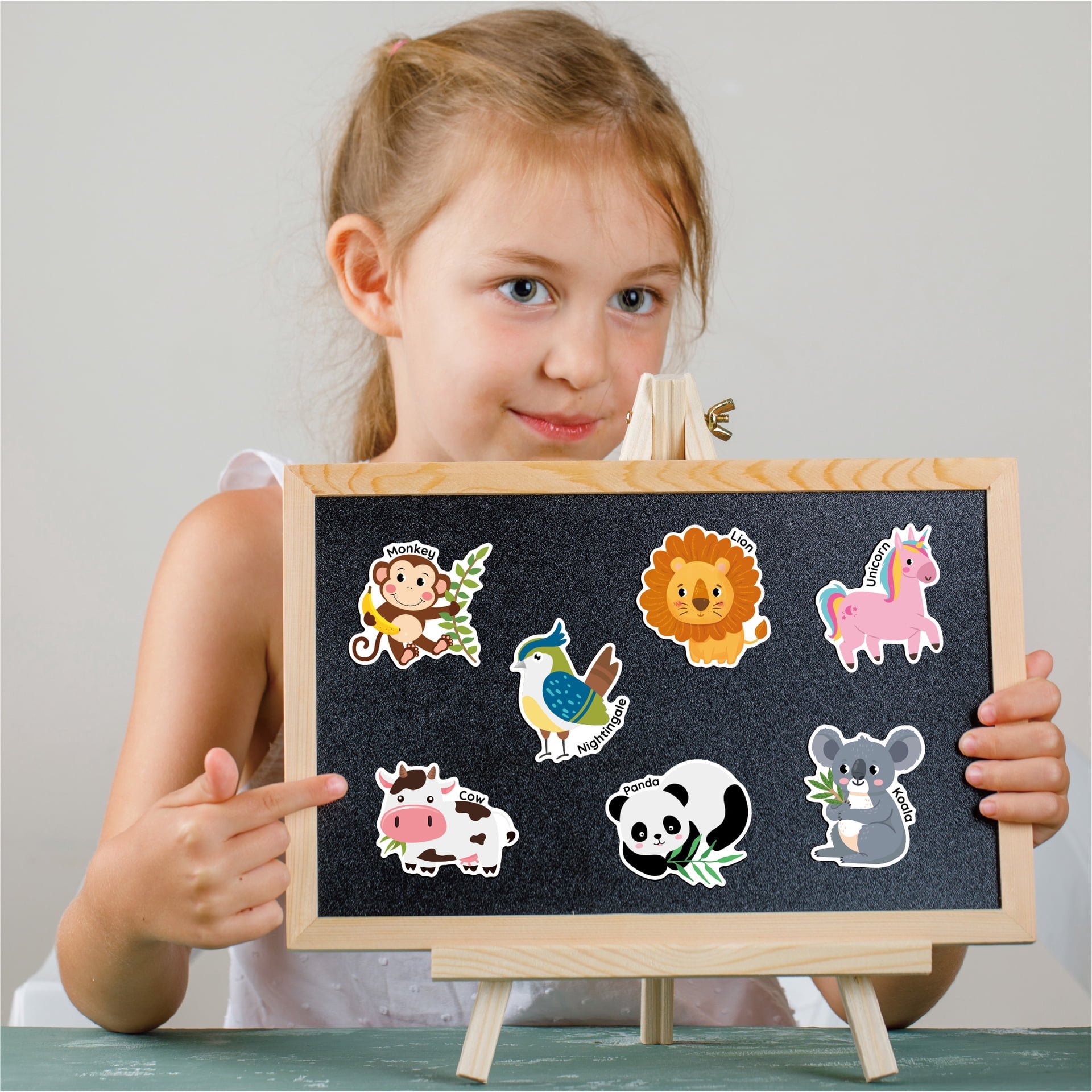 Wooden Fridge Magnets for Toddlers – 38Pcs Cute A-Z Animals & Numbers, Large Refrigerator Animals Magnets Set for Kids, Preschool Learning Full Back Magnetic Refrigerator Magnets for Ages 2+