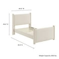 thumbnail image 4 of Platform Bed Frame, Twin, Ivory White, Velvet, Hotel Bedroom, Modern Contemporary, HB38137, 4 of 9