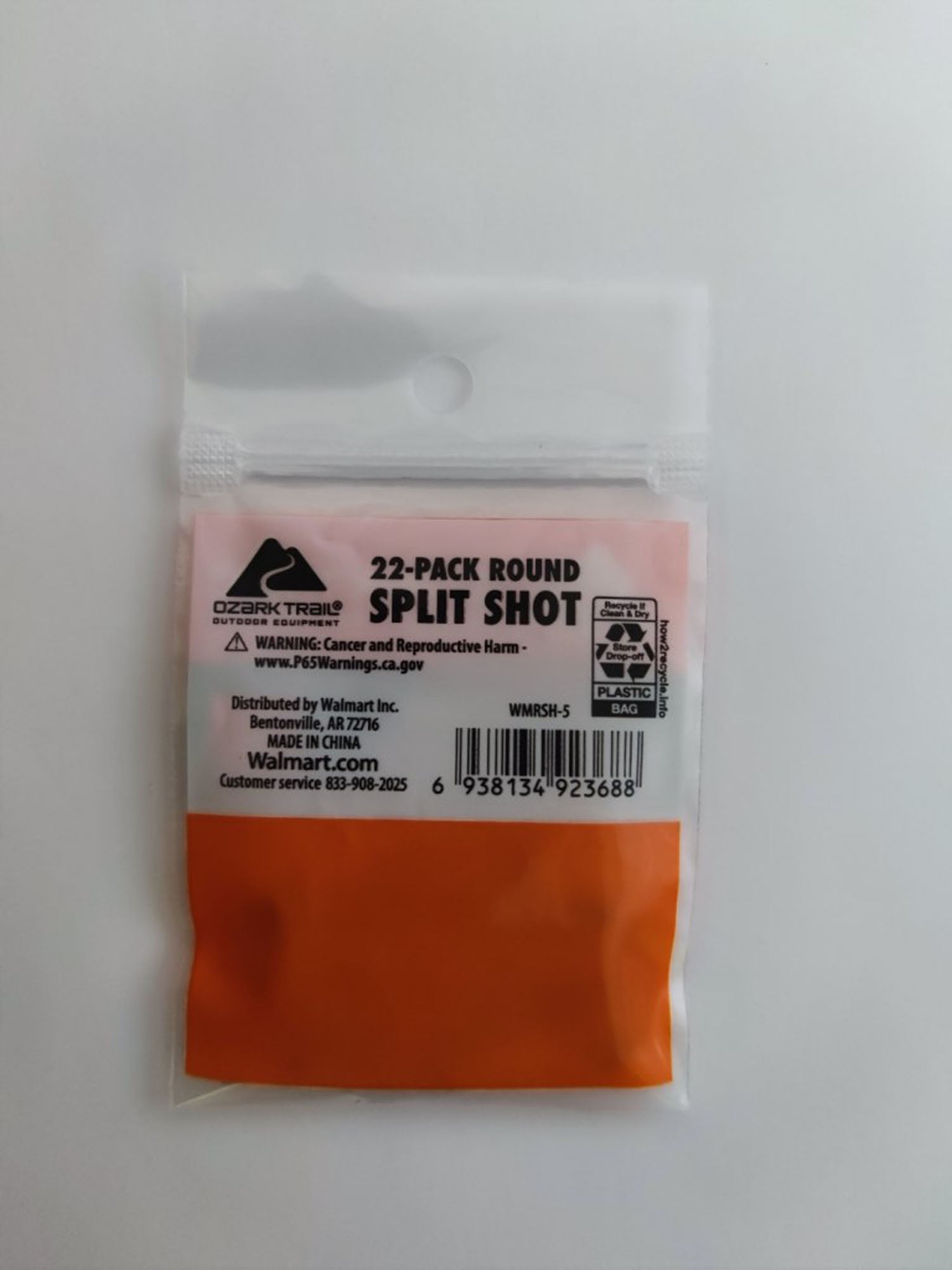 Ozark Trail Round Split Shot Size 5, Fishing Lead Weight, Product Size 0.65x0.75cm