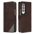 thumbnail image 1 of Wallet Case for Samsung Galaxy Z Fold 3, Vintage PU Leather Flip Case Card Slots Holder Cash Pocket, Kickstand Book Folding Folio Phone Cover with Wrist Strap for Samsung Galaxy Z Fold 3 - Brown, 1 of 7