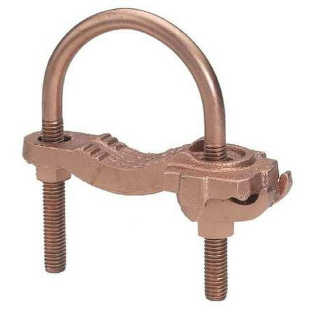 BURNDY GAR3905BU Pipe Ground Clamp, 4AWG, 7.5In, Type COMMERCIAL