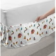 thumbnail image 2 of Snow Bed Skirt, Winter Clothes Pattern Sweater Socks Hat Mitten and Scarf Christmas Season, Elastic Bedskirt Dust Ruffle Wrap Around for Bedding Decor, 4 Sizes, White Coral Sky Blue, by Ambesonne, 2 of 2