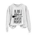 thumbnail image 4 of White Womens Tops Crew Neck Sweatshirt Funny Spooky Season Shirts for Women, Soft Cotton Blend Fabric, Suitable for Fall & Winter M, 4 of 4