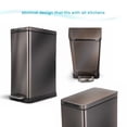 thumbnail image 2 of Home Zone Living 12 Gallon Slim Kitchen Trash Can, Stainless Steel, Black, 2 of 10