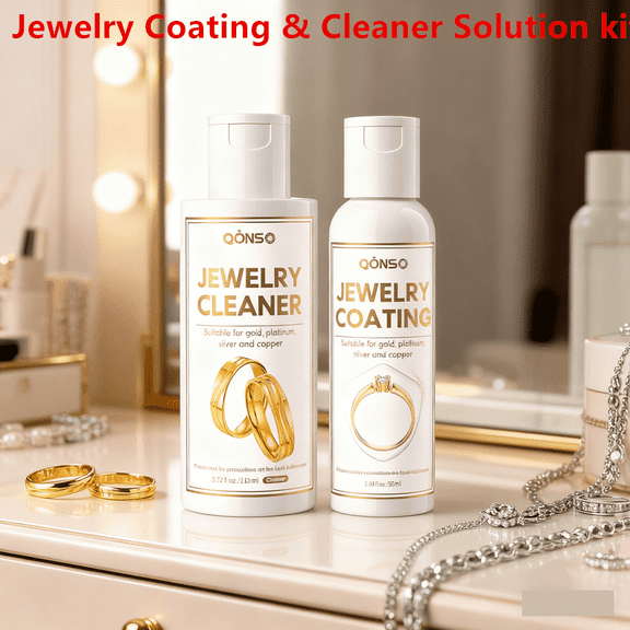 Jewelry Coating & Cleaner Solution kit, Clear Protect Coating - Friendly for Silver, Gold, Stone Jewelry & All Precious Metals | Restores Shine & Provides Long-Lasting Sealant Protection