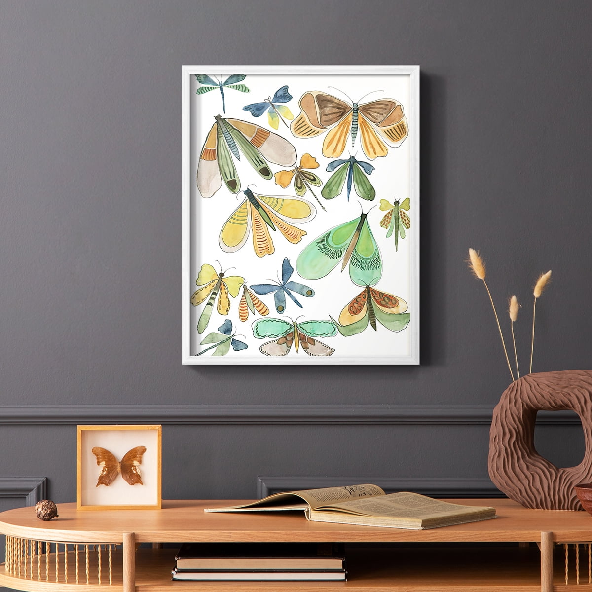 Wings Galore II Framed Print - Solid Wood in Single Picture Frame Solid Wood 2 Framed Print