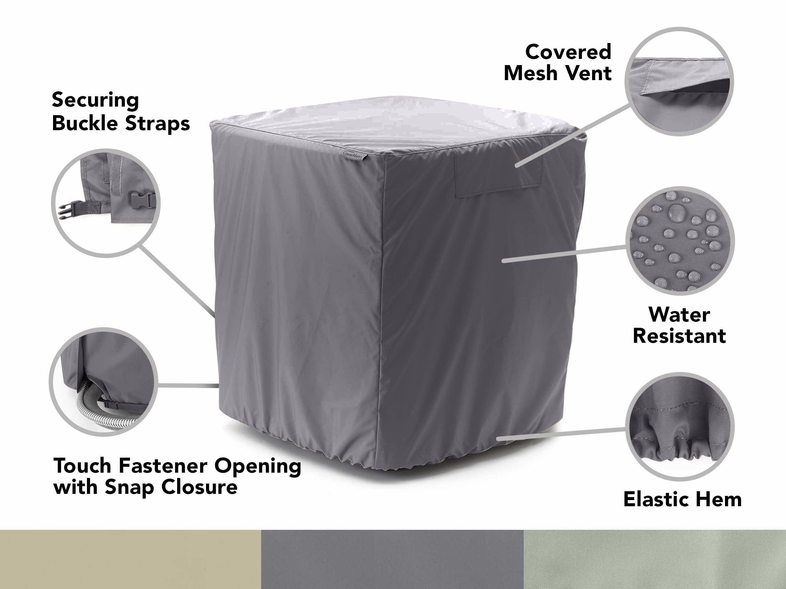 Covermates Air Conditioner Cover Light Weight Material, Weather  Resistant, Elastic Hem, AC  Equipment-Green