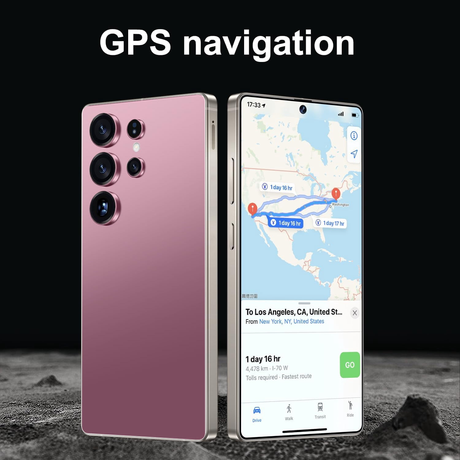 U25 Ultra 4G Unlocked Smartphone, 8GB+256GB/4500mAh Battery Fully Cell Phone for Android 14, 6.8" HD Screen Unlocked Cell Phone, 13MP+48MP Dual Camera/Dual SIM/Face Unlock(Rose Gold)