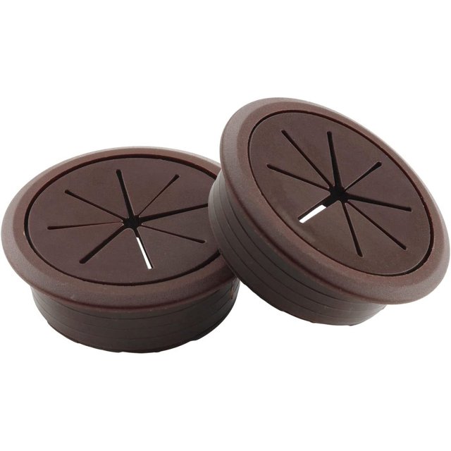 2PCS 50mm Desk Cord Grommets Wire Cable Hole Cover Flexible Desk Cord Grommets Wire Organizer for Office PC Desk Cable Cord Managing and Hiding Office PC Desktop Cable, Brown