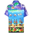 thumbnail image 5 of HAPPY BAY Men's Hawaiian Shirts Short Sleeve Button Down Shirt Men's Hawaii Shirts Boho Holiday Casual Summer Beach Shirts for Men Funny XXL Violet_W551, 5 of 6