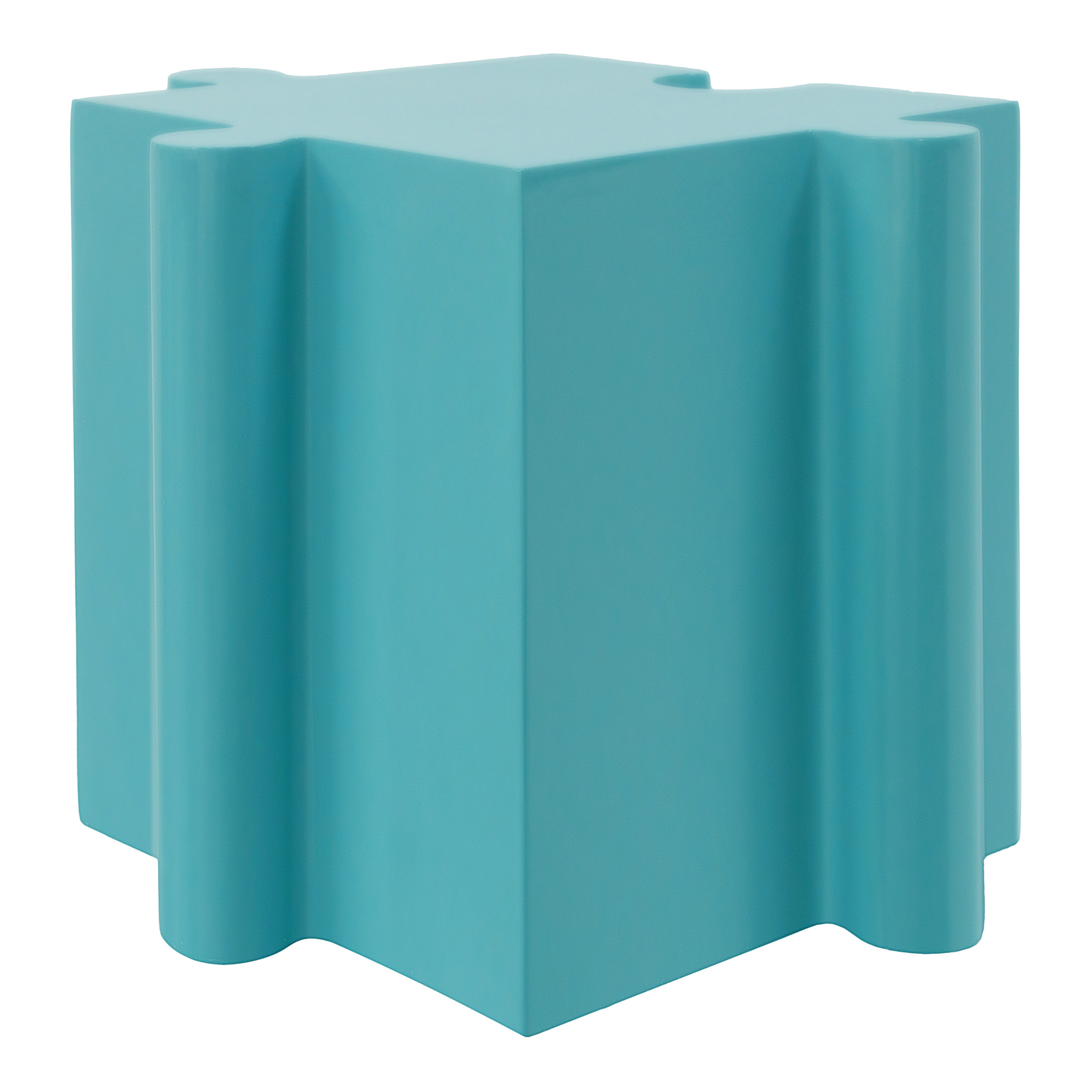 Christopher Knight Home Light Blue Puzzle Art Side Table, Modular Interlocking Design, Indoor Outdoor Use, Convex Edge