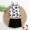 thumbnail image 4 of OGLCCG Teens Girl's 2 Piece Tankini Set Tropical Print Bathing Suits with Boys Shorts Summer Hawaiian Swimsuits Beachwear 6-13 Years, 4 of 5