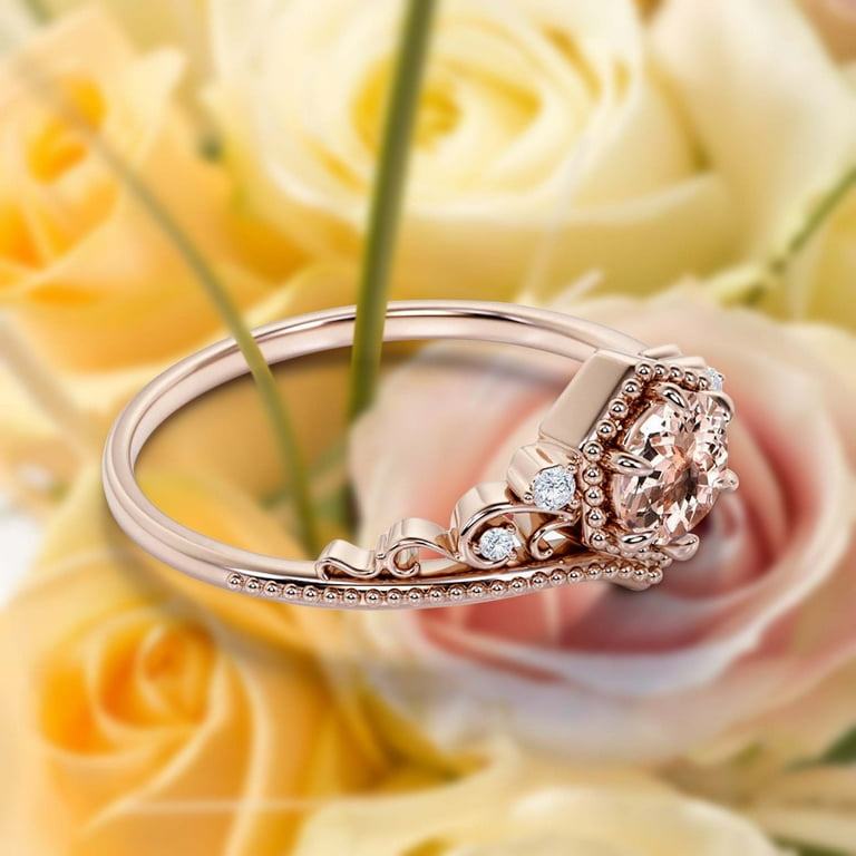 Morganite art deco sale ring