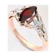 thumbnail image 3 of Dainty Promise Ring Inlaid Scarlet Oval Zircon 18k Gold Plated Engagement Wedding Jewelry For Female Evening Party Decor, 3 of 5