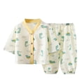 thumbnail image 1 of Odeerbi 3-12 Años Niños Niñas Pijamas de Algodón de Verano Pijamas de Dinosaurios Pijamas de Mangas Tres Cuartos Pantalones Pijamas de Dos Piezas Pijama de Dos Piezas, 1 of 3