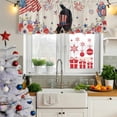 thumbnail image 6 of 2 Pack Valances for Windows, 4th of July Window Valances for Living Room/Bedroom/Bathroom, Independence Day Usa Flag Dog Firework Flower Light Filtering Kitchen Curtain Valance 60"W x18" L, 6 of 9