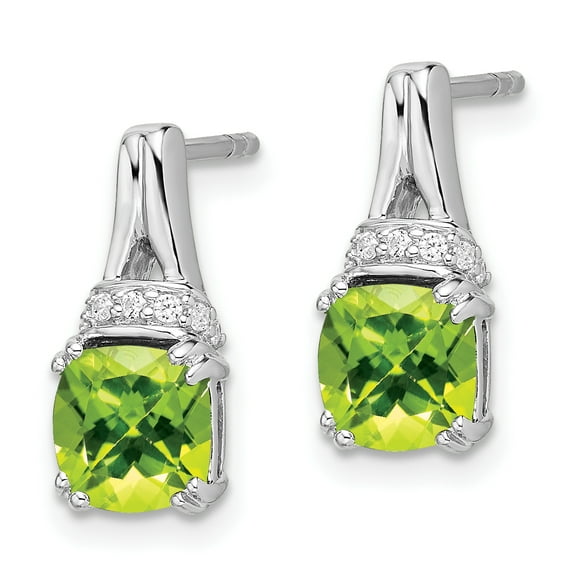 Primal Gold 14 Karat White Gold Peridot and Diamond Earrings