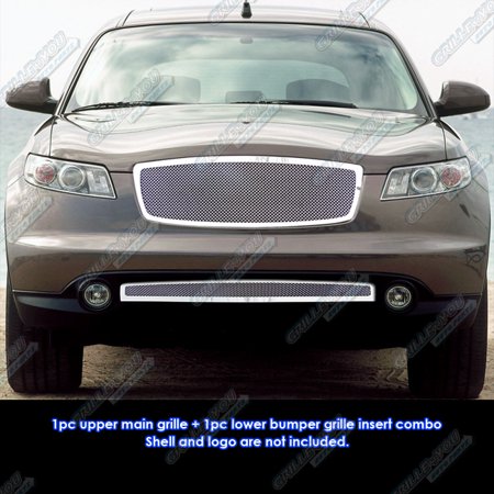 - 2006-2008 Infiniti FX Series Stainless Steel Mesh Grille Grill Combo Insert