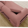 thumbnail image 6 of JERFIT 5-in-1 Convertible Sleeper Sofa Bed, 3-Seater Modular Couch with Pillows, Corduroy Upholstery, Pink for Living Room, Apartment, 6 of 6