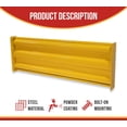 thumbnail image 2 of 2 Pack 4' x 15" Bolt-On Steel 3-Rib Guard Rails for Warehouse Aisle, Corners, and Equipment Protection 12,000 lbs - Yellow, 2 of 10