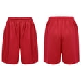 thumbnail image 5 of iixpin Boys Solid Color Workout Running Sports Shorts Basketball Training Undershorts Swim Trunks Red 15-16, 5 of 6