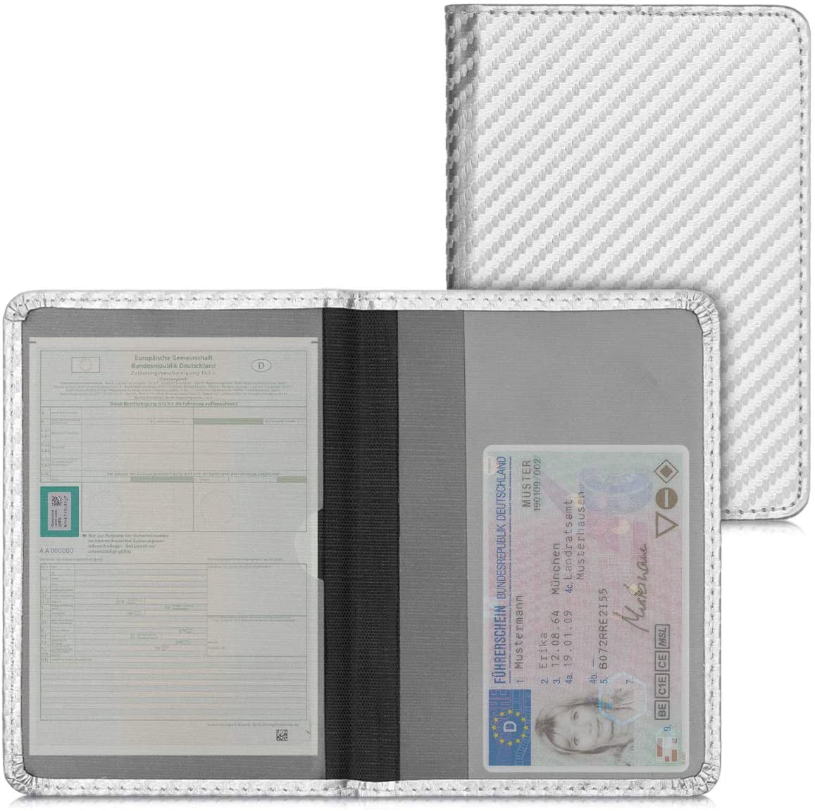Violet Car Document Holder for Vehicle Documents and Cards PU Leather kwmobile Registration and Insurance Holder 