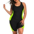 thumbnail image 2 of Samickarr Two Piece Bathing Suits For Women High Waisted Bikini Swimsuits Set Women's Oversize Sports Swimwear Conservative Panel Color Sunscreen Swimwear Diving Suit Surfing Suit, 2 of 8