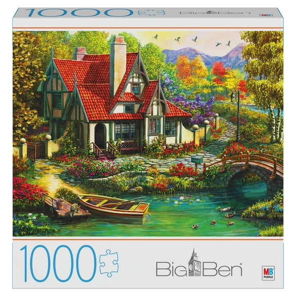 1000-Piece Big Ben Jigsaw Puzzle, Colorful Cottage