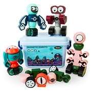 Boley Magnetic Robot Set - 35 Piece Magnets for Kids with Storage Box - Educational Magnet Stacking Building STEM Toys for Boys and Girls