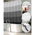 thumbnail image 5 of Split Shower Curtain for Transfer Bench, Black Grey Ombre Fabric Shower Curtains for Bathroom, Modern Abstract Art Farmhouse Striped Tub Sliding Transfer Bench Waterproof Bath Curtains 72"x72", 5 of 9