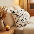 thumbnail image 4 of Halloween Ghost Brooms Quilted Throw Pillow Cover 18x18 Soft Polyester Cushion Case Hidden Zipper Spooky Decor for Sofa Living Room by MPOISVA, 4 of 6