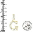 thumbnail image 2 of 925 Sterling Silver Yellow-tone Unisex Cubic-zirconia Initial G Alphabet Charm Pendant for Men Women, 2 of 2