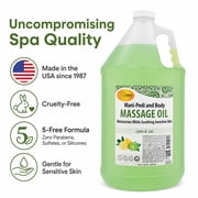 SPA REDI - Massage Oil, Lemon and Lime, 128 Oz - Professional Pedicure, Manicure, Full Body Massage Therapy, with Almond Oil, Cotton Seed Oil, Sunflower Oil, Avocado Oil, Essential Oils, Vitamin E