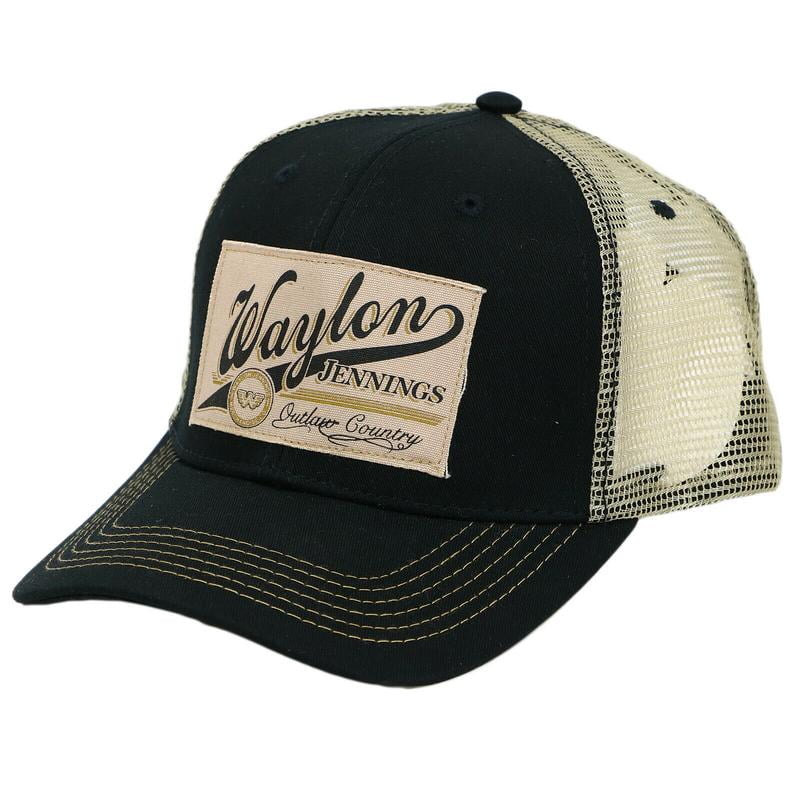 Waylon Jennings Hat Mens Patch Trucker Adjustable Snapback Cap
