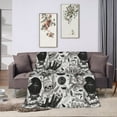 thumbnail image 6 of DouZhe Ultra-Soft Micro Fleece Lightweight Flannel Bed Blanket, Grunge Goth Aesthetic Print Cozy Warm Throw Blankets, 50"x40", 6 of 7