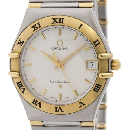 Pre-Owned OMEGA Constellation 18K Gold Steel Quartz Mens Watch 1312.30 Polished (Good)