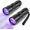 Black-12LED, variant on ESCO LITE 2 Packs Black Light Flashlight, 12LED 395nm UV Handheld Black Light Mini Flashlight, Dogs Urine Detector for Dry Urine Stains, Bed Bugs, Scorpions