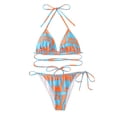 thumbnail image 3 of WREESH Maillot de Bain Deux Pièces pour Femmes, Taille Apparente, Bikini à Rayures, 3 of 6