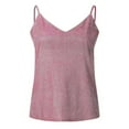 thumbnail image 5 of Womens Sequin Sleeveless Sparkly Tank Tops V Neck Strappy Shimmer Cami Top Sparkle Shirt,Pink 4XL, 5 of 6